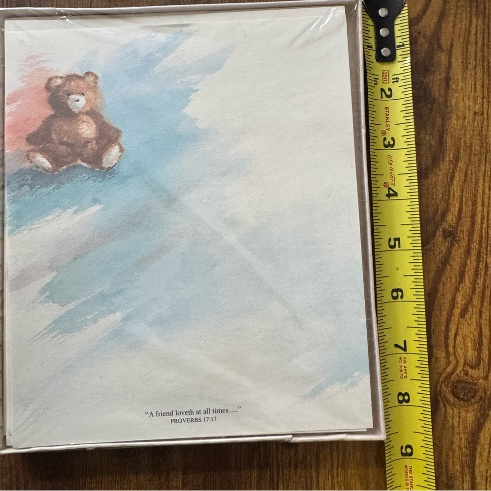 DaySpring Watercolor Teddy Bear‎ Stationery Set Proverbs 17:17 16 Sheets USA - Picture 7 of 7